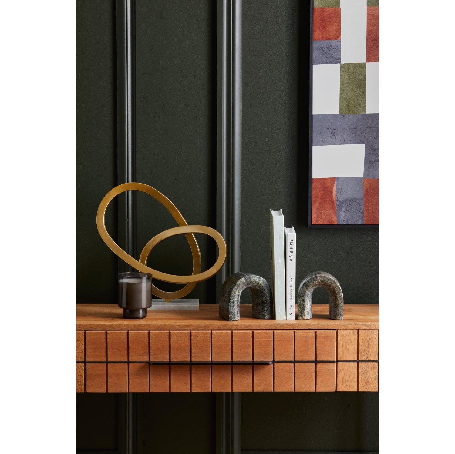 Rand Sculpture White & Gold 37x14x30cm - Furniture Castle