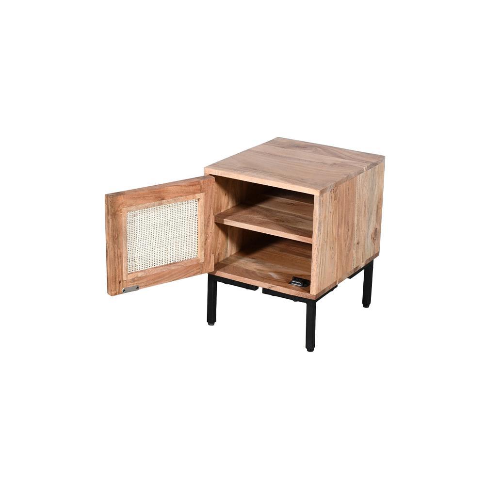 Rattan Bedside 1 Door - Furniture Castle