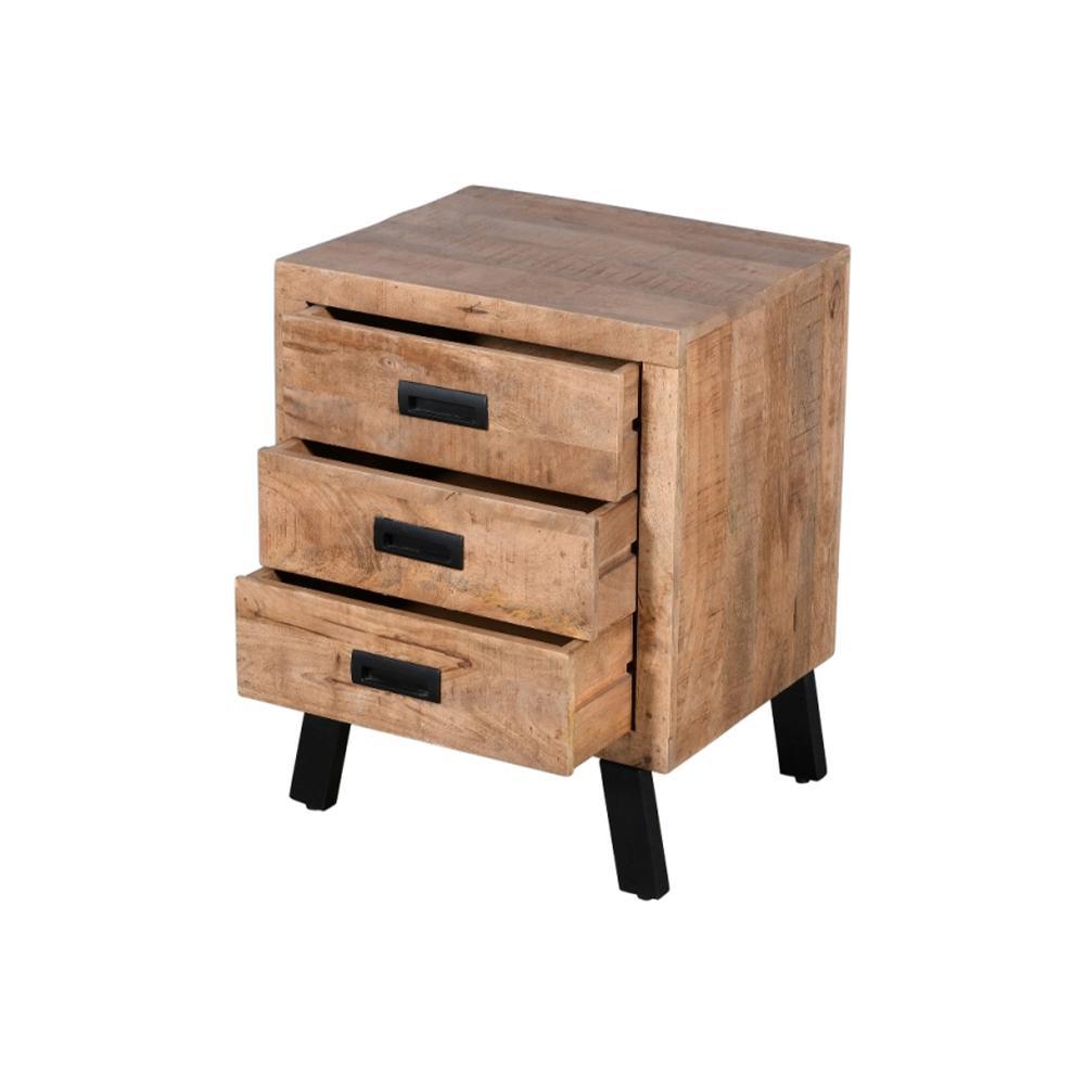 Ravlon 3 Drawer Bedside - Furniture Castle