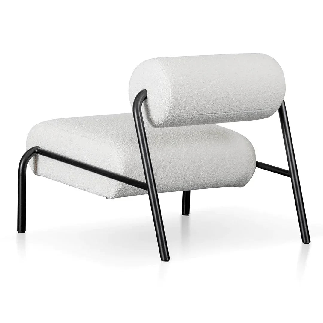 Rolly Lounge Chair - Ivory White Boucle - Furniture Castle