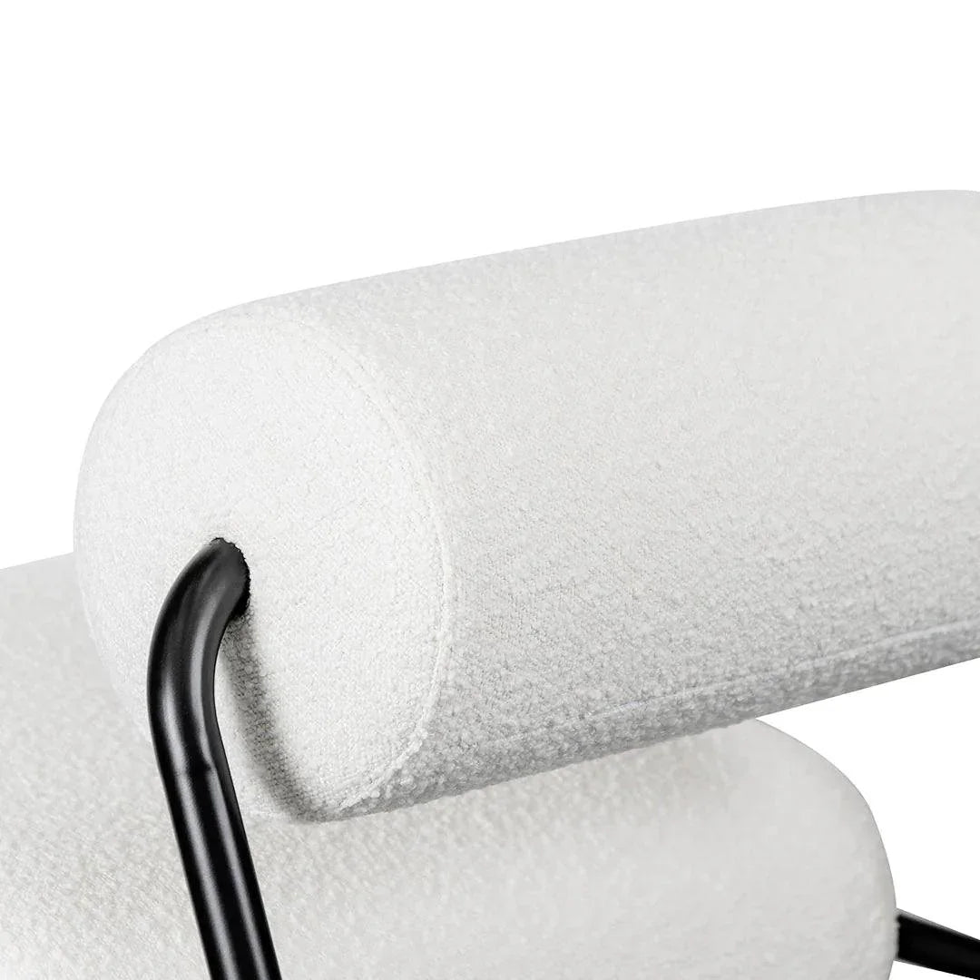 Rolly Lounge Chair - Ivory White Boucle - Furniture Castle