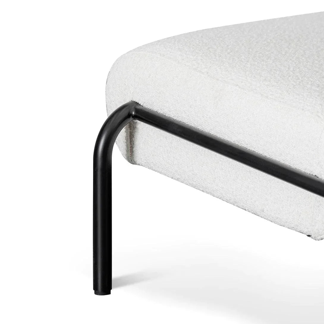 Rolly Lounge Chair - Ivory White Boucle - Furniture Castle