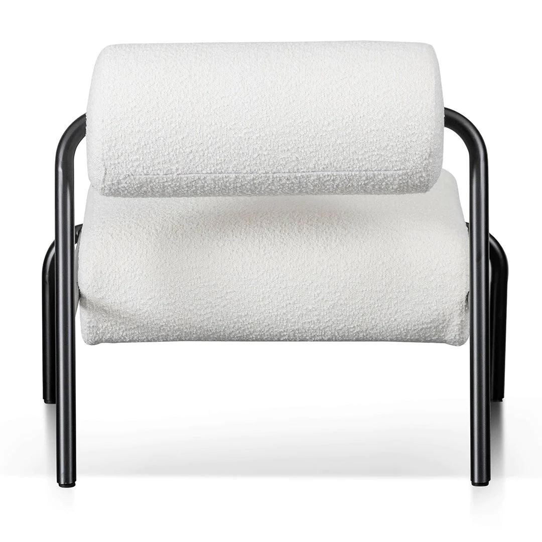 Rolly Lounge Chair - Ivory White Boucle - Furniture Castle