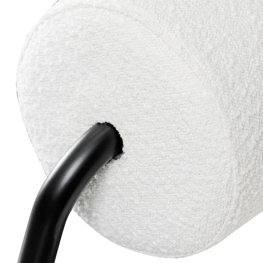 Rolly Lounge Chair - Ivory White Boucle - Furniture Castle