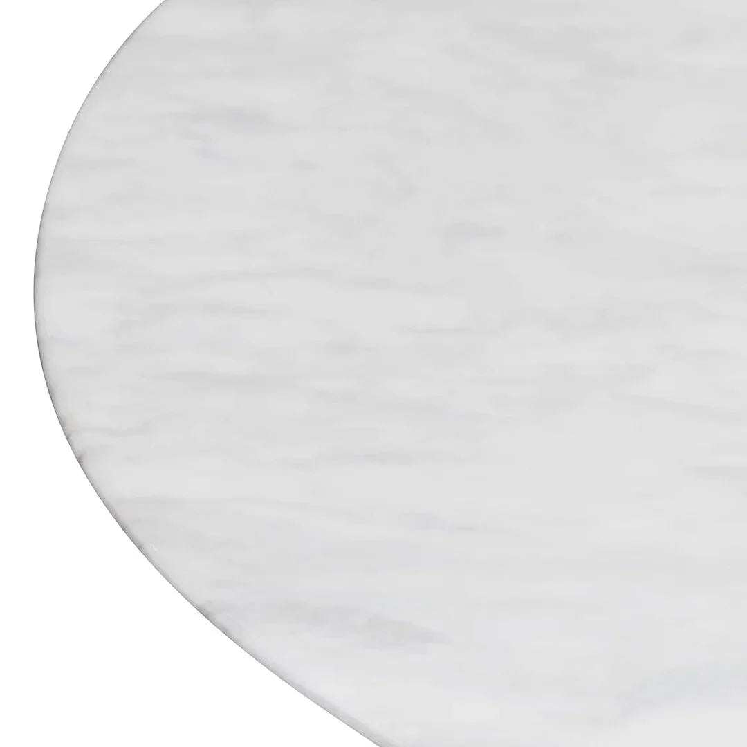 Romero 1.3m White Marble Top Oval Coffee Table - Natural - Furniture Castle
