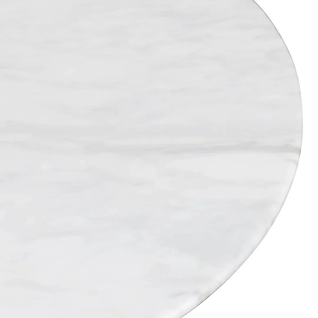Romero 1.3m White Marble Top Oval Coffee Table - Natural - Furniture Castle
