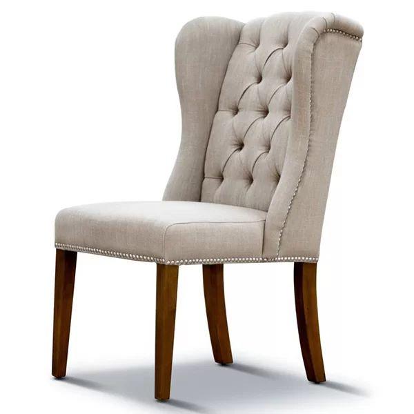 Royale king Linen Dining Chair Beige - Furniture Castle