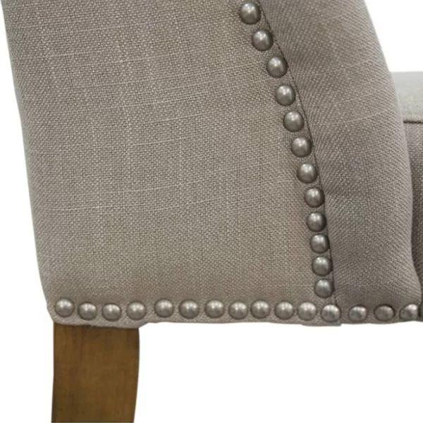 Royale king Linen Dining Chair Beige - Furniture Castle