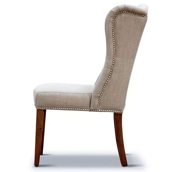 Royale king Linen Dining Chair Beige - Furniture Castle