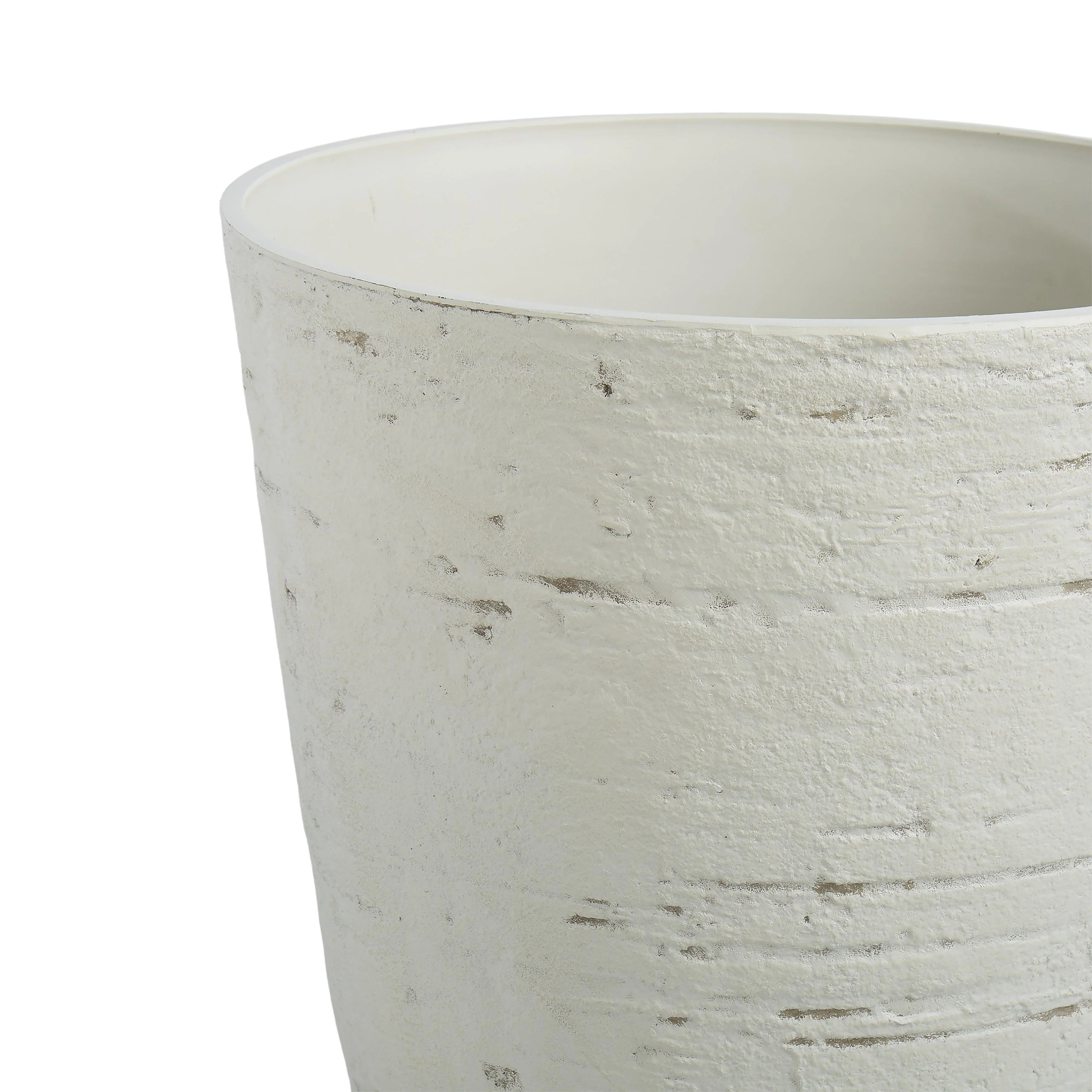 Rustic Stone Look Planter Pot Rustic Cream 35.5x35.5x49.5cm - Furniture Castle