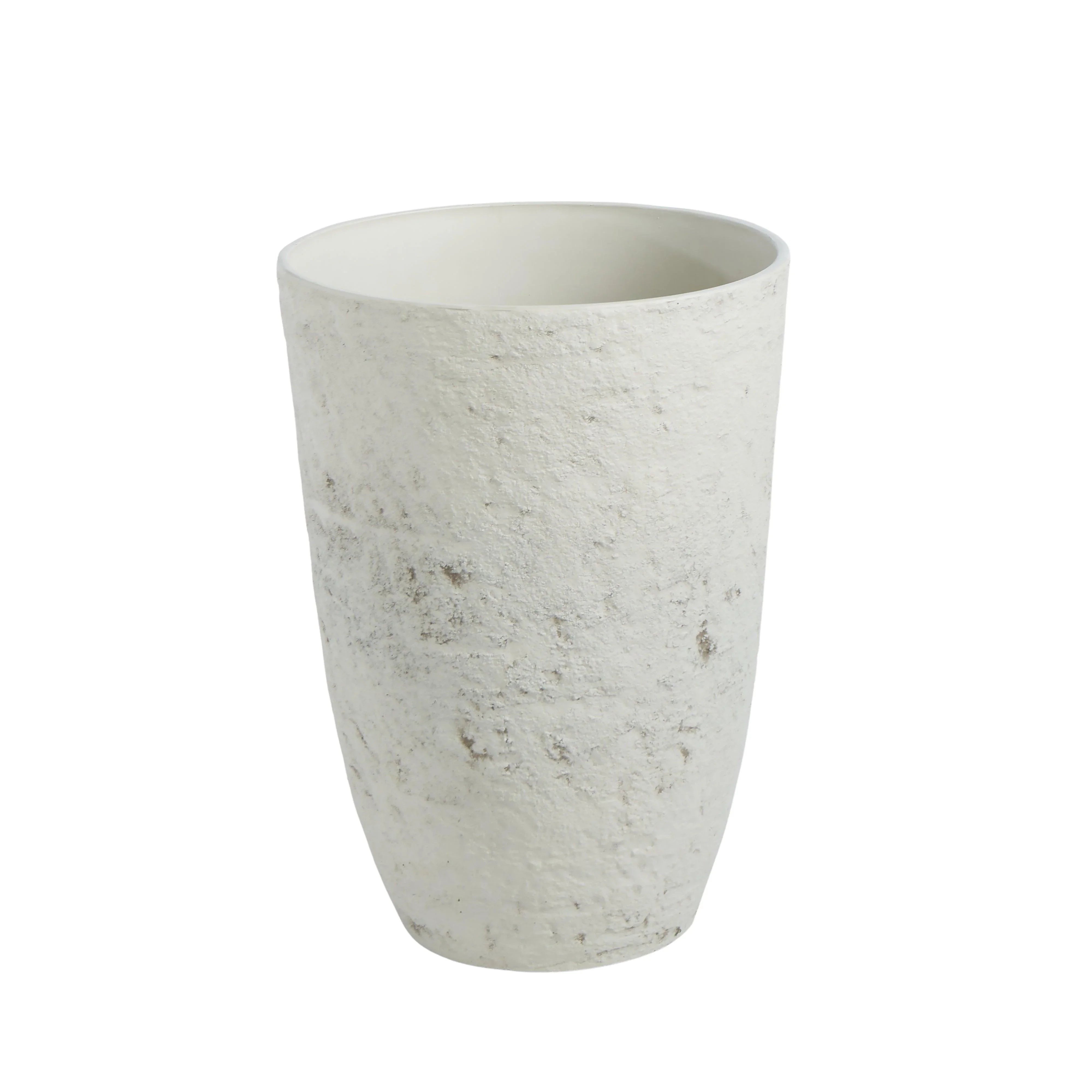 Rustic Stone Look Planter Pot Rustic Cream 35.5x35.5x49.5cm - Furniture Castle