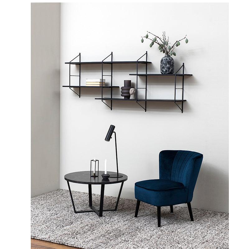 RYDEN Display Unit 191cm - Black & Paulownia Colour - Furniture Castle