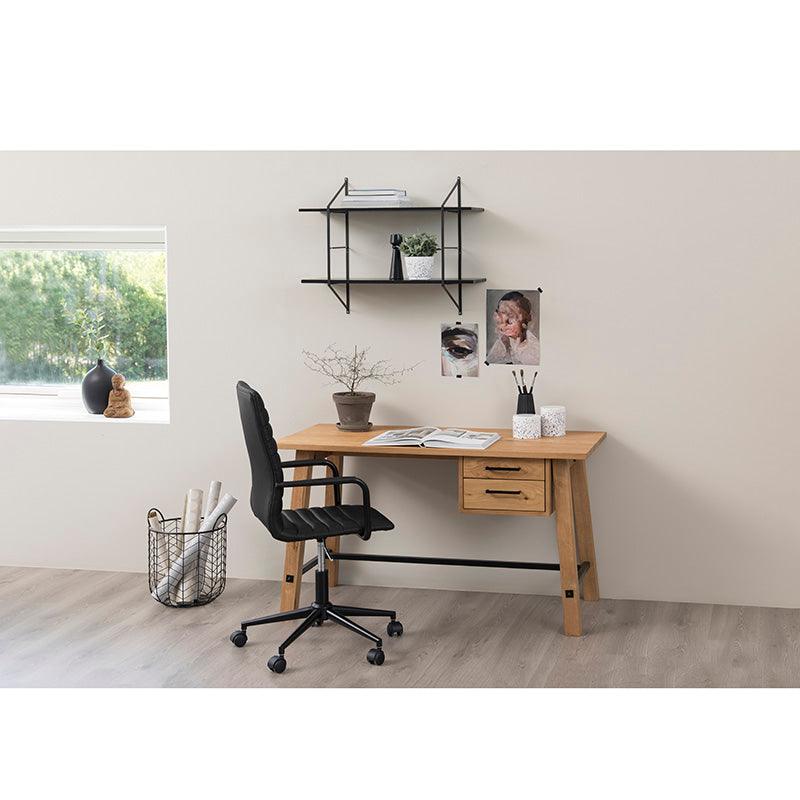 RYDEN Display Unit 76cm - Black & Paulownia Colour - Furniture Castle