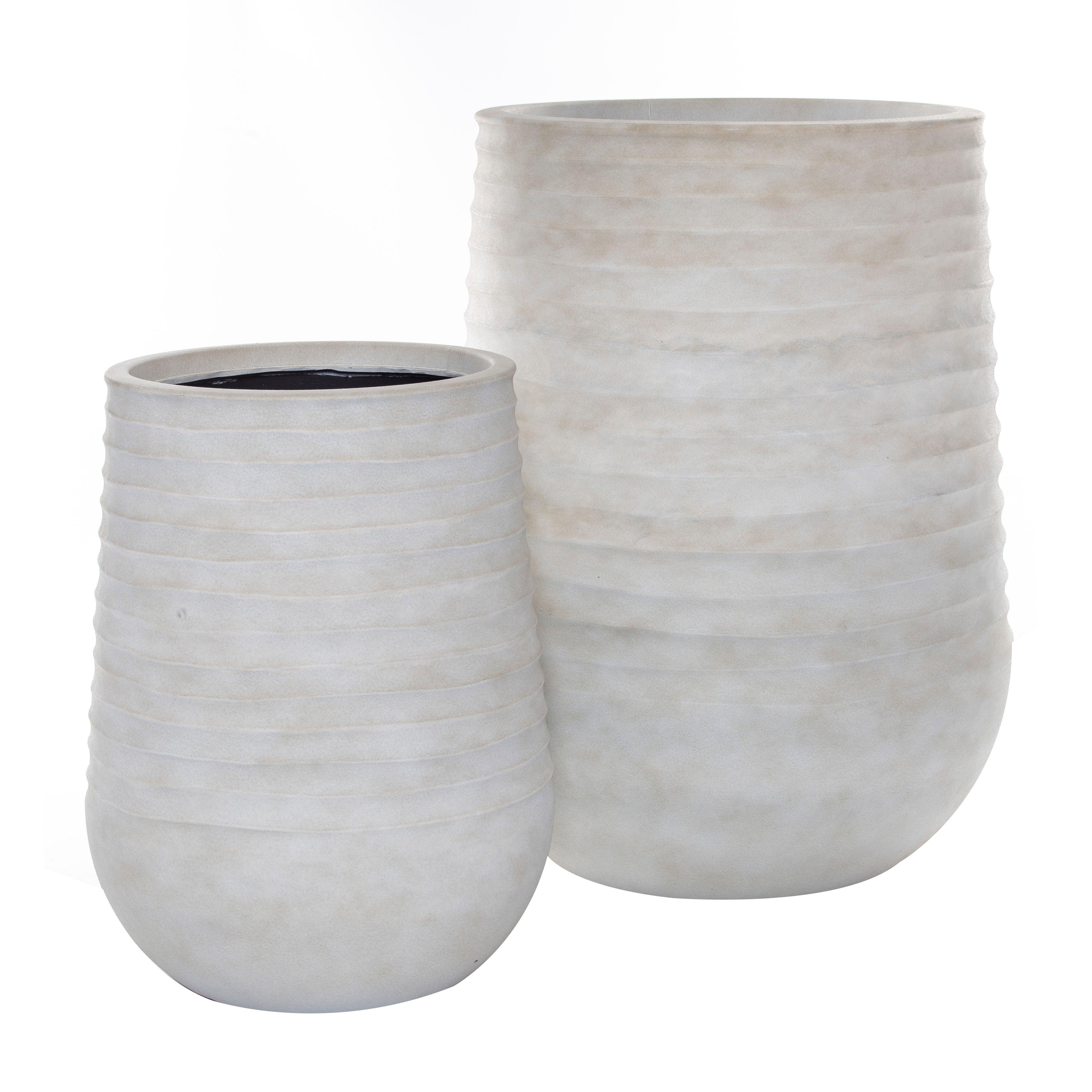 Ryker Tall Planter Set of 2 Beige 51/70cm - Furniture Castle