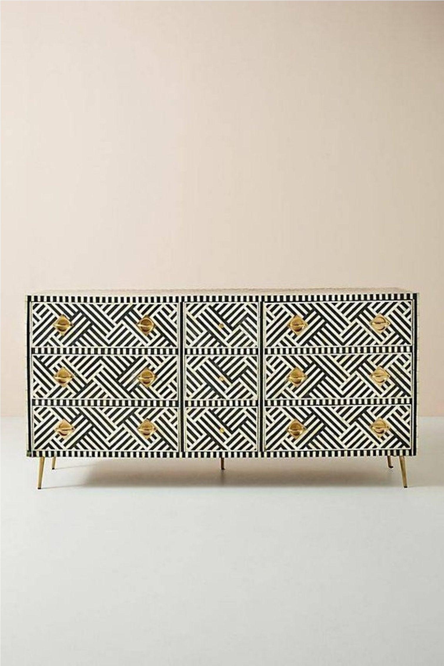 Santiago Inlay 9Dr Chest Optical - White - Furniture Castle