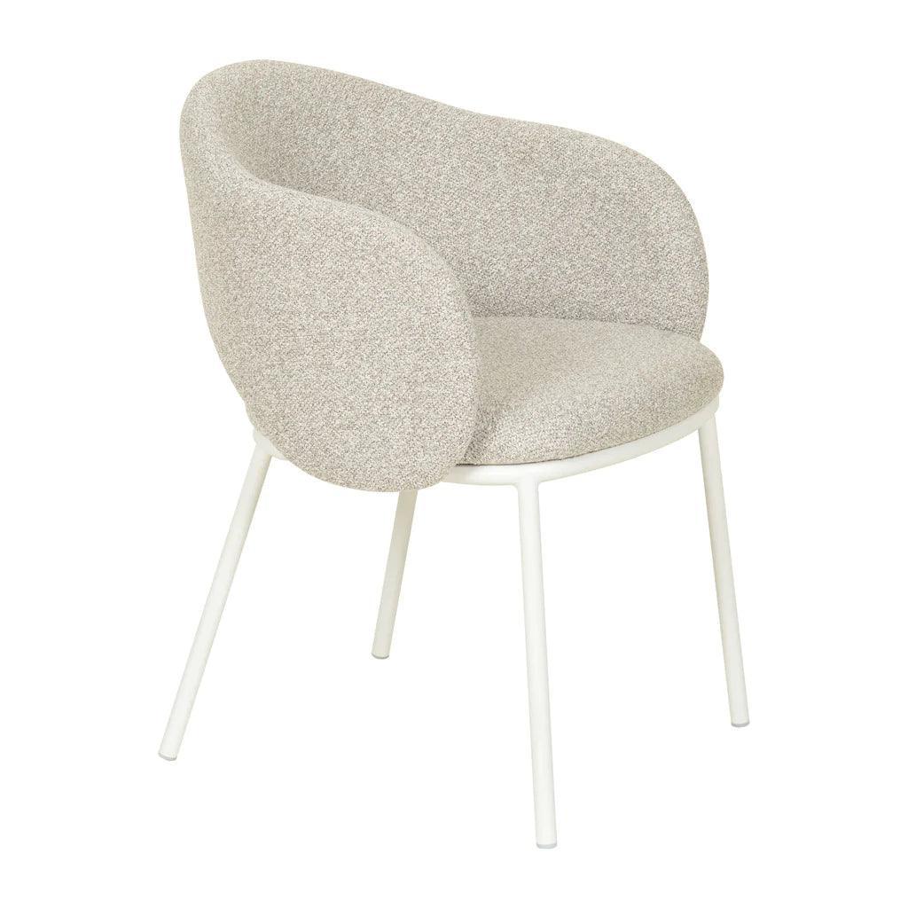 Shik Dining Chair White Legs - Clay Grey - Furniture Castle
