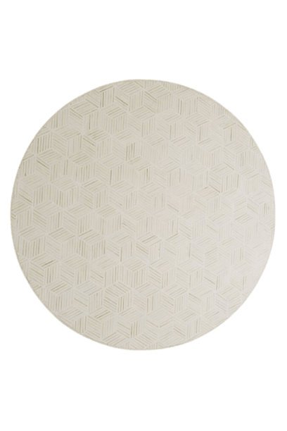 Sienna Inlay Round Optical Coffee Table - White - Furniture Castle