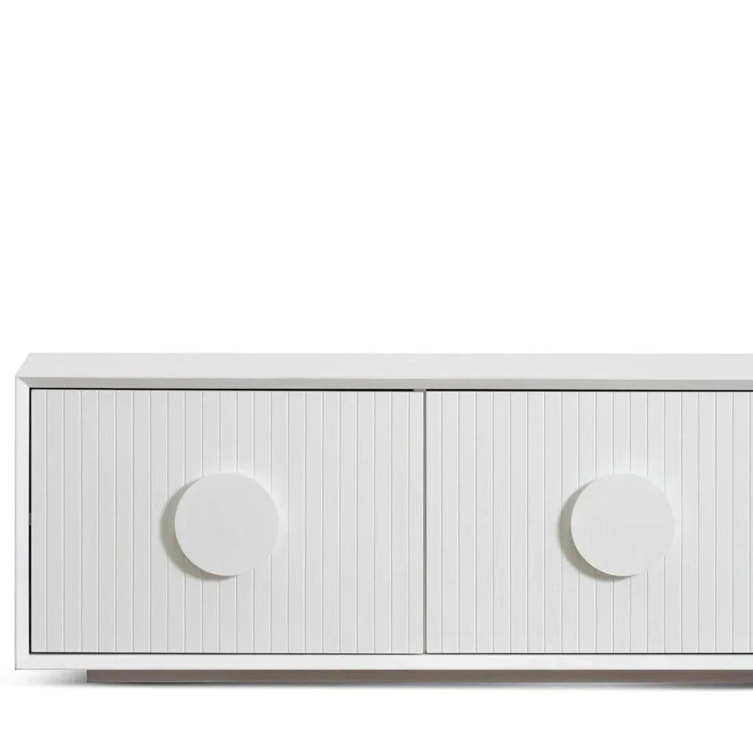 Snow 2.3m Wooden Entertainment TV Unit - White - Furniture Castle
