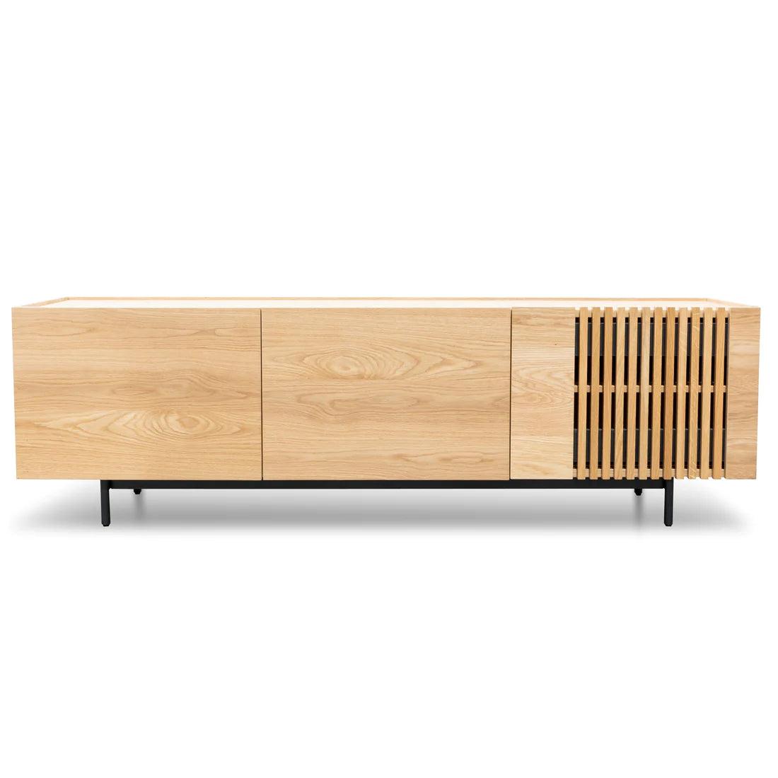 Softie 1.8m Entertainment TV Unit - Natural with Black Legs - Furniture Castle