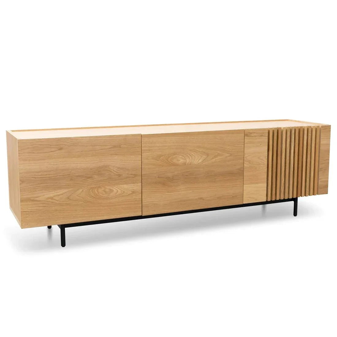 Softie 1.8m Entertainment TV Unit - Natural with Black Legs - Furniture Castle