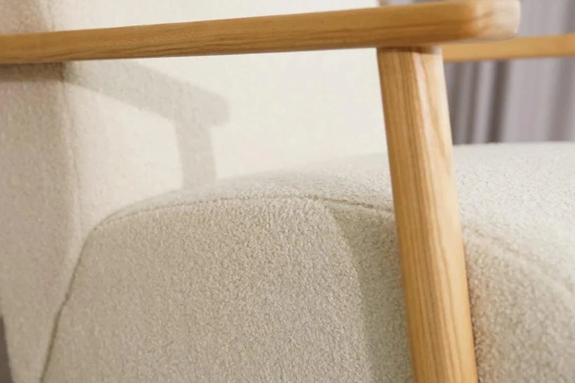 Softie Occasional Chair Ivory- Teddy Bear Fabric - Furniture Castle