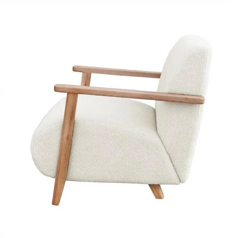 Softie Occasional Chair Ivory- Teddy Bear Fabric - Furniture Castle