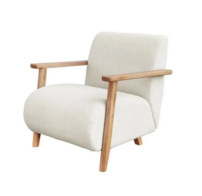 Softie Occasional Chair Ivory- Teddy Bear Fabric - Furniture Castle