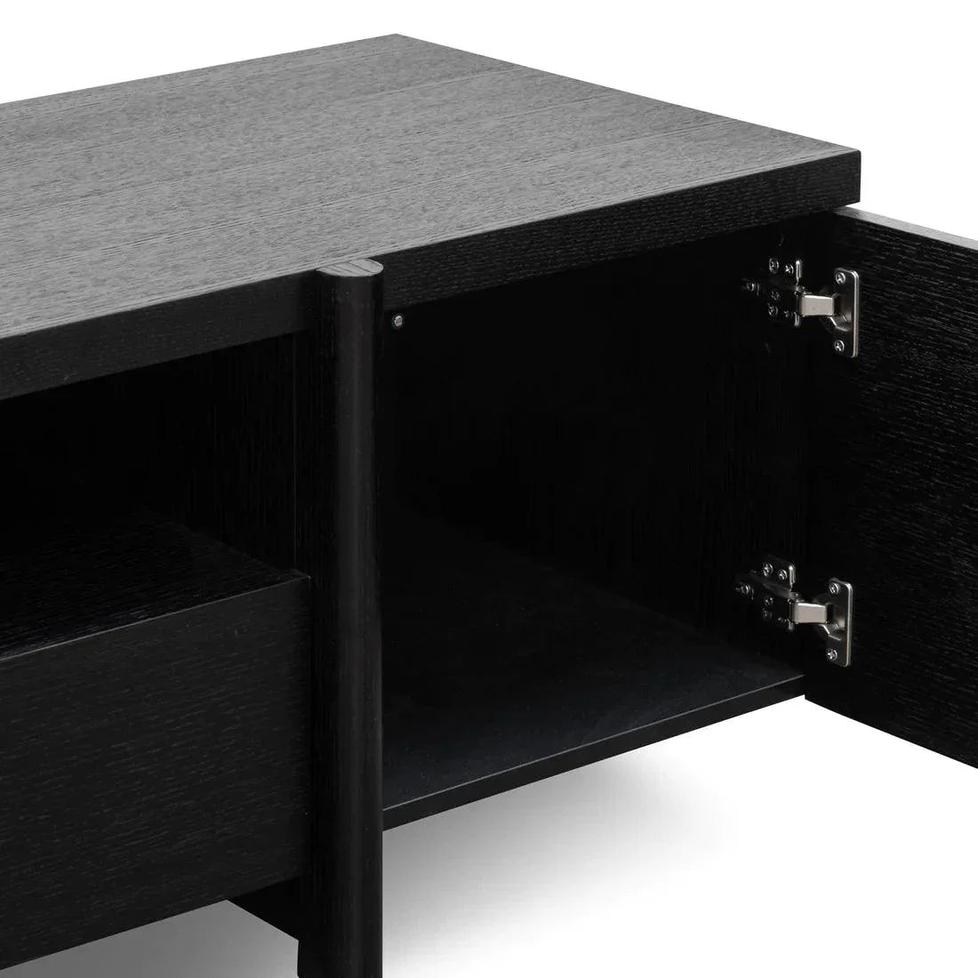 Stella 2.1m Entertainment TV Unit - Black Oak - Timber Legs - Furniture Castle