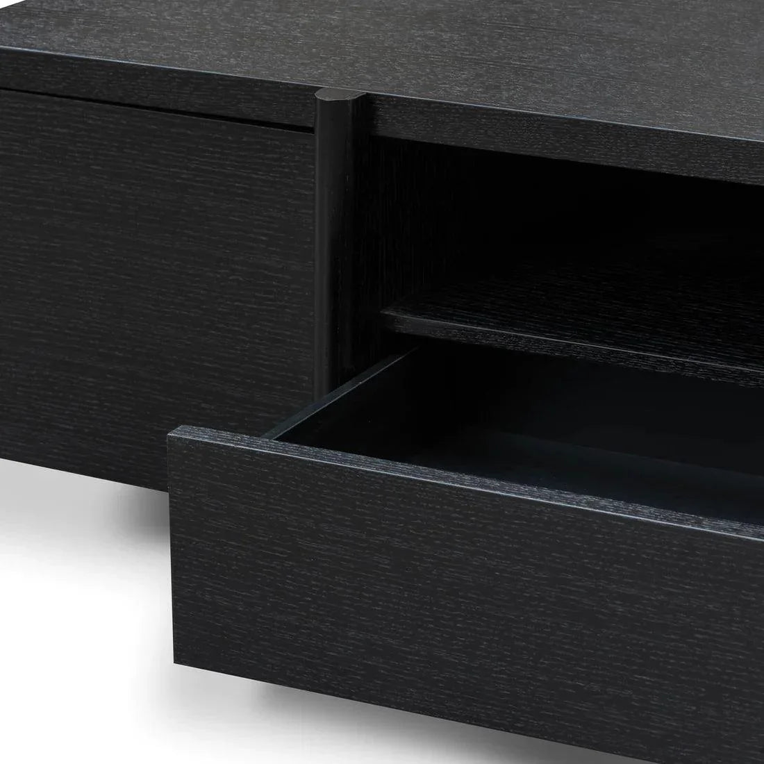 Stella 2.1m Entertainment TV Unit - Black Oak - Timber Legs - Furniture Castle