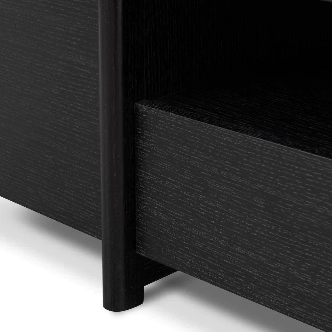 Stella 2.1m Entertainment TV Unit - Black Oak - Timber Legs - Furniture Castle