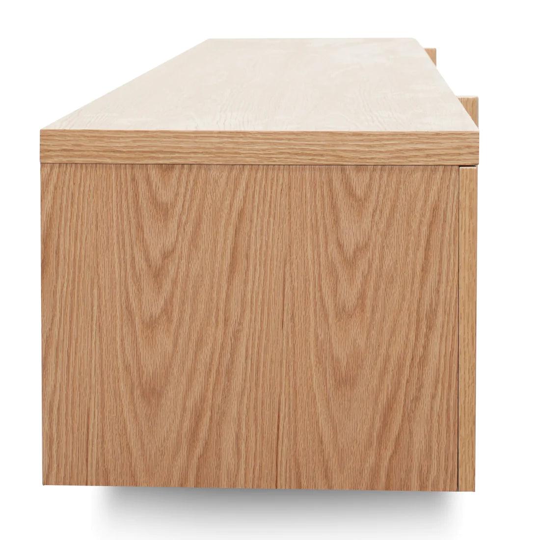 Stella 2.1m Entertainment TV Unit Full Natural - Timber Legs - Furniture Castle