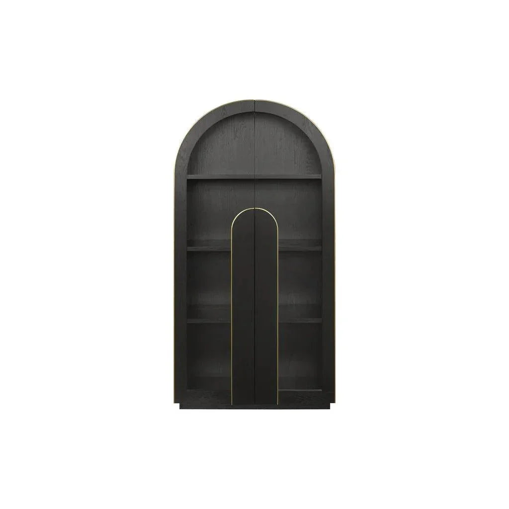 Talli Glass Cabinet - Textured Espresso Black - Furniture Castle