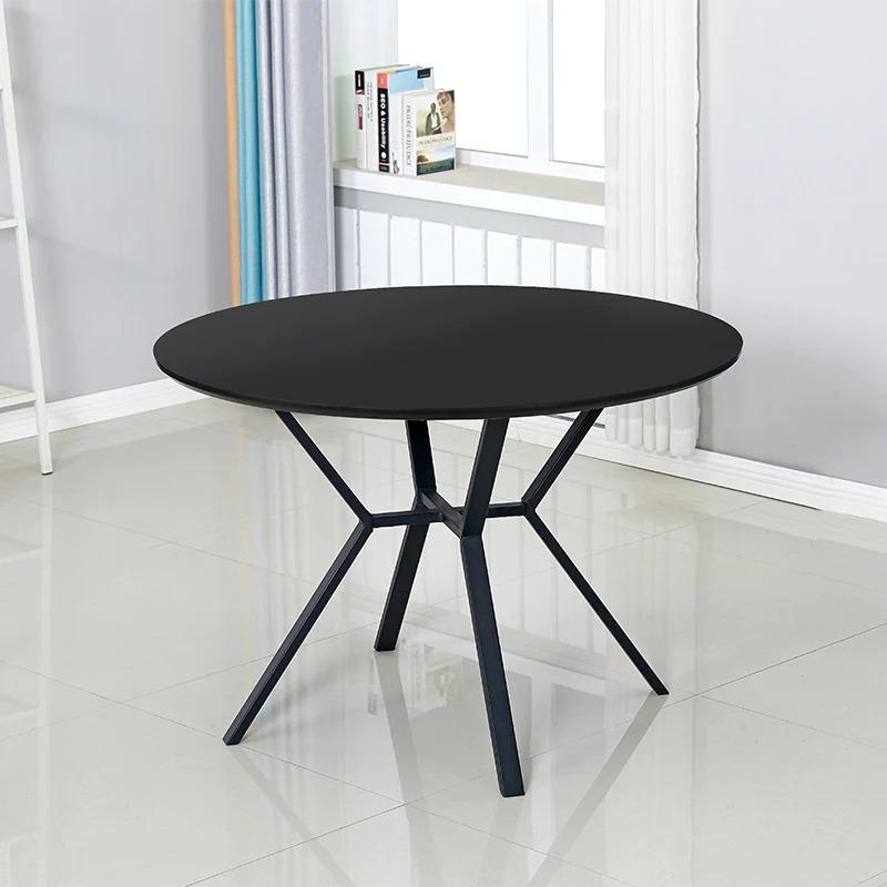Tani Round Dining Table 110cm - Black - Furniture Castle