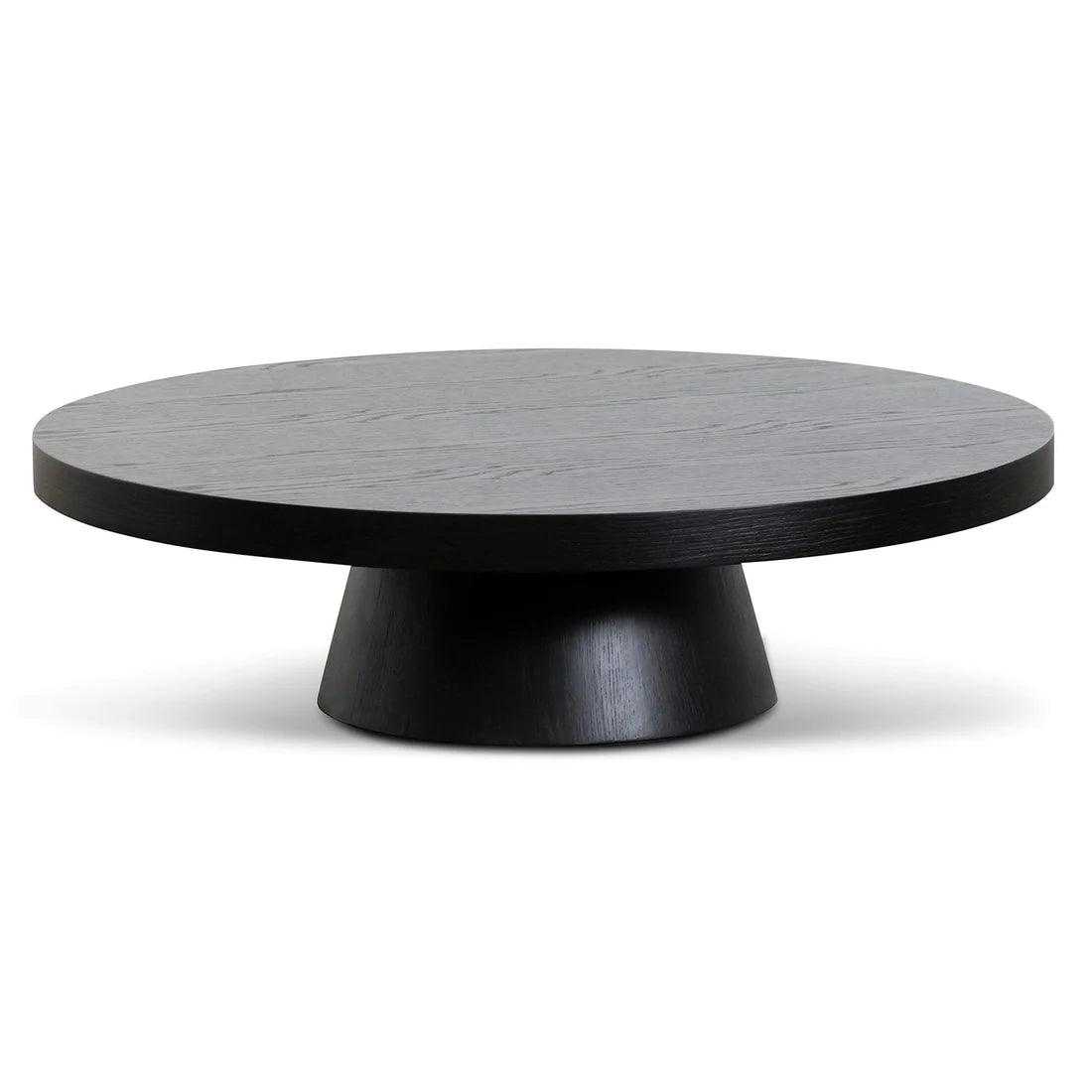 Texas 1.1m Round Coffee Table - Black Oak - Furniture Castle