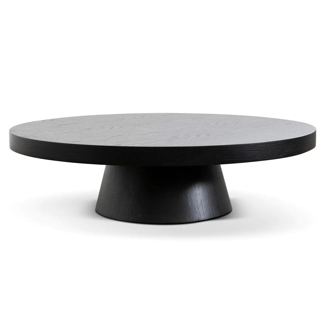 Texas 1.1m Round Coffee Table - Black Oak - Furniture Castle