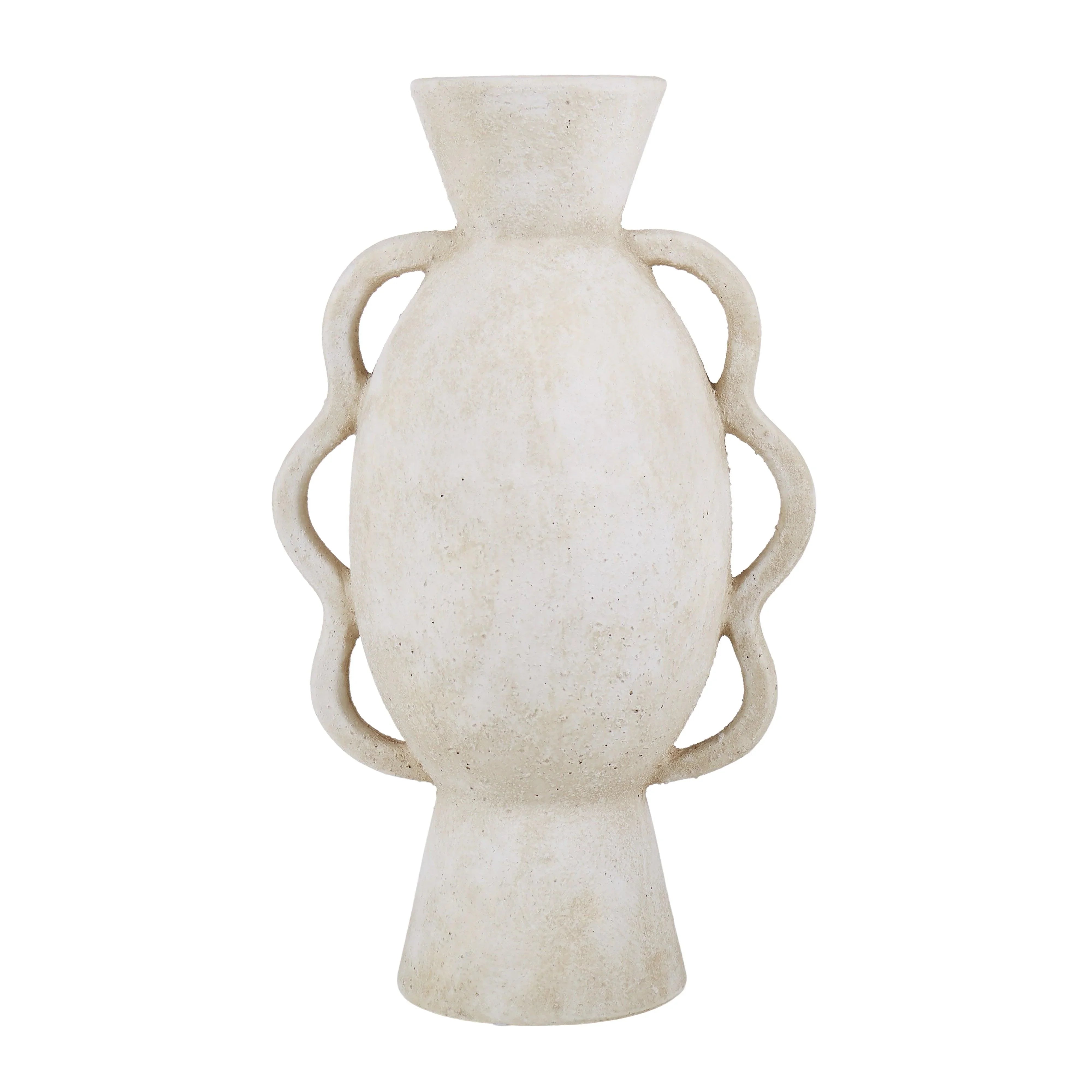 Textured Scalloped Vessel Off White 24.5X17X40.5cm - Furniture Castle