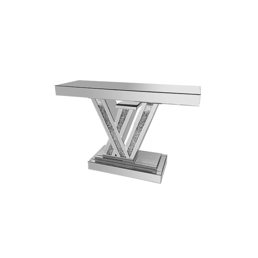 Thunder Console Table Glass 120x38x80cm - Furniture Castle