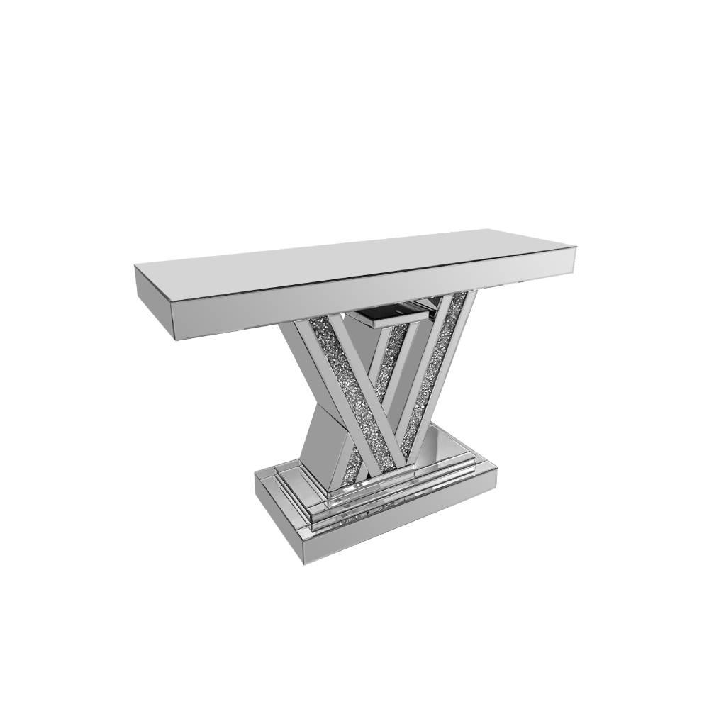Thunder Console Table Glass 120x38x80cm - Furniture Castle