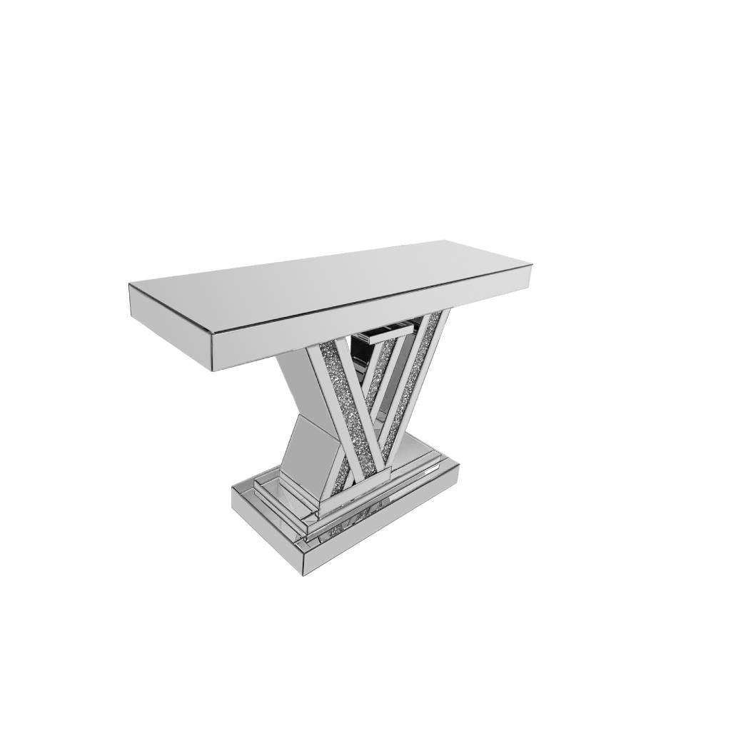Thunder Console Table Glass 120x38x80cm - Furniture Castle