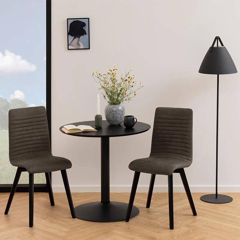 Titan Round Dining Table 80cm - Black - Furniture Castle