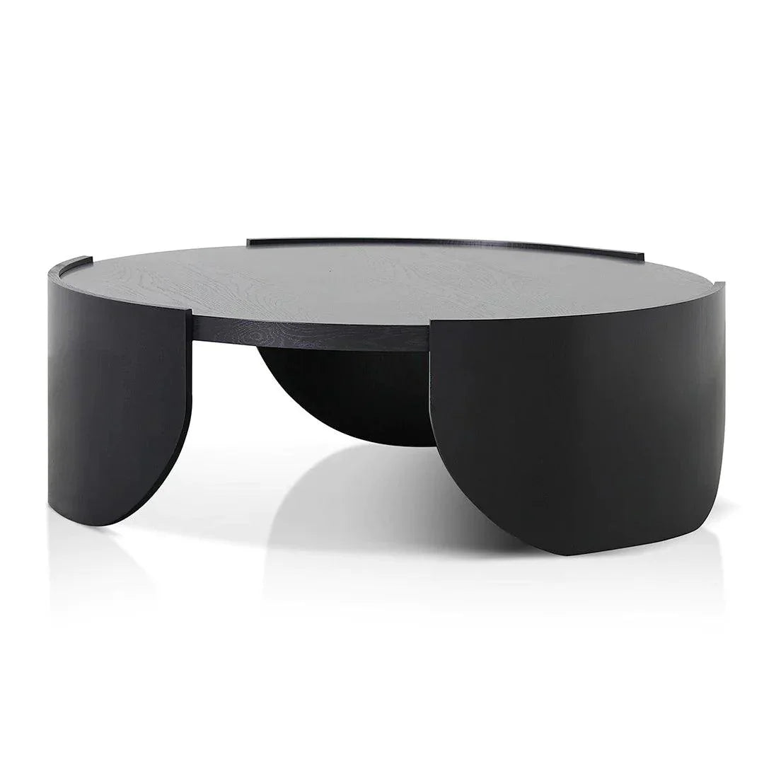 Tokyo 1.1m Round Coffee Table - Black - Furniture Castle
