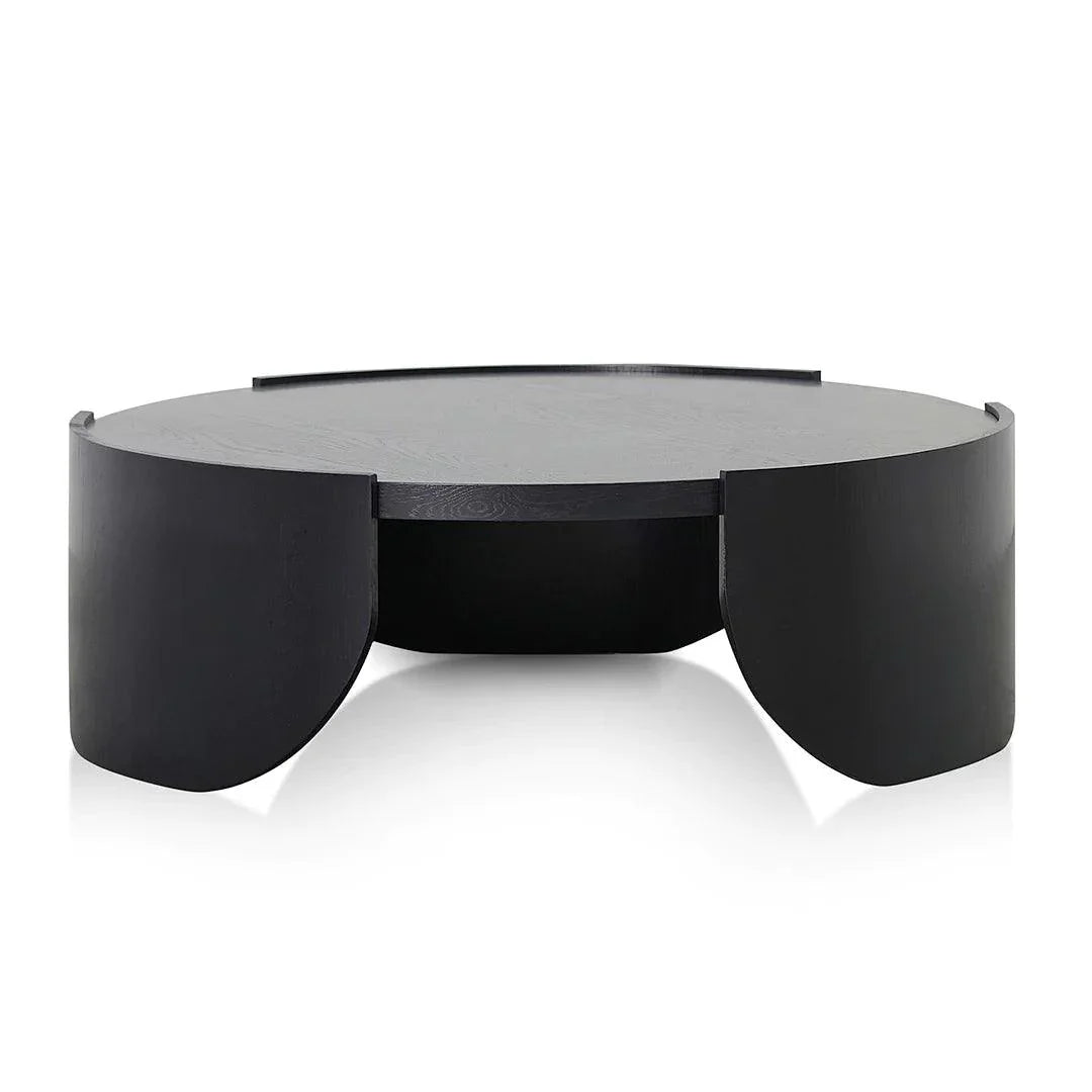 Tokyo 1.1m Round Coffee Table - Black - Furniture Castle