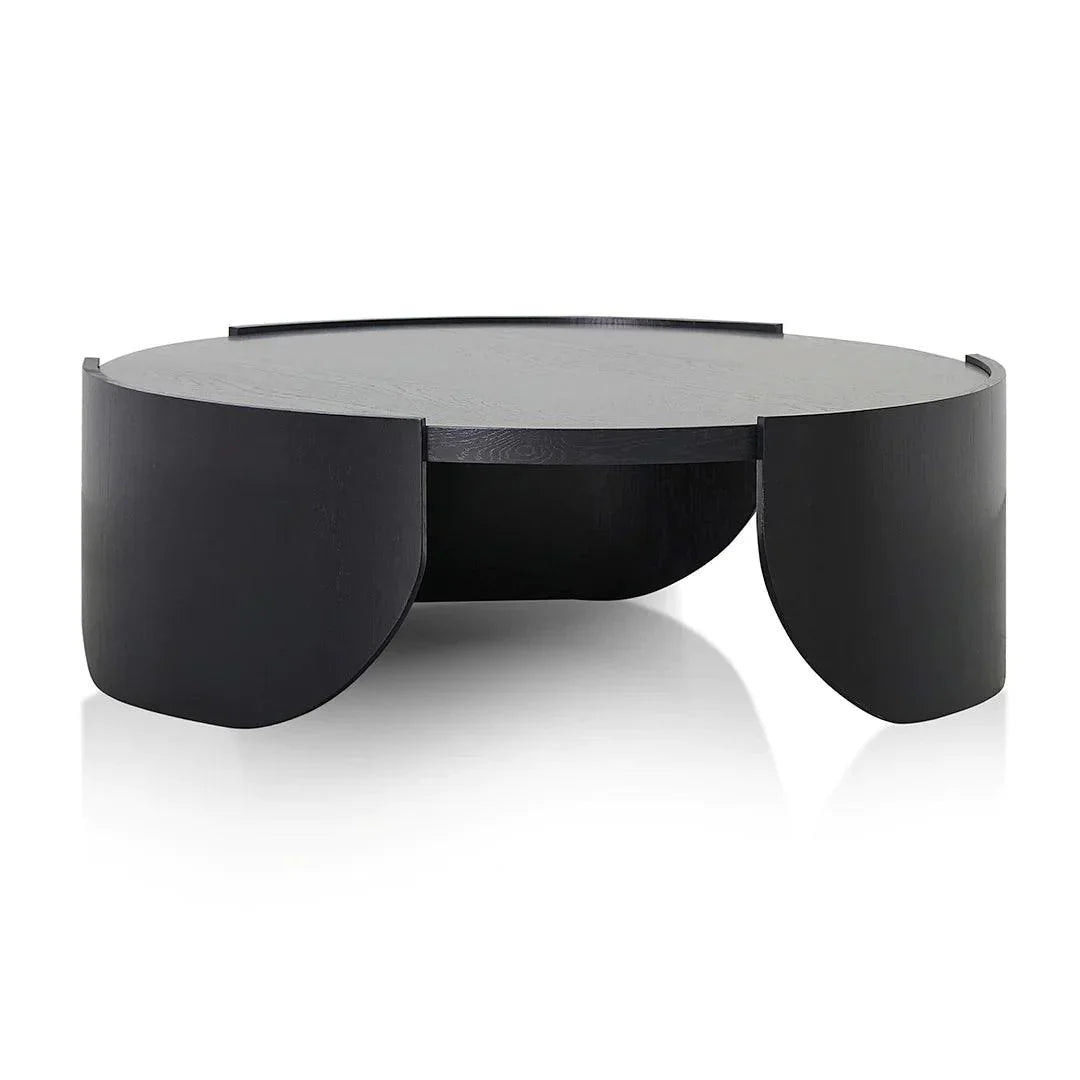 Tokyo 1.1m Round Coffee Table - Black - Furniture Castle