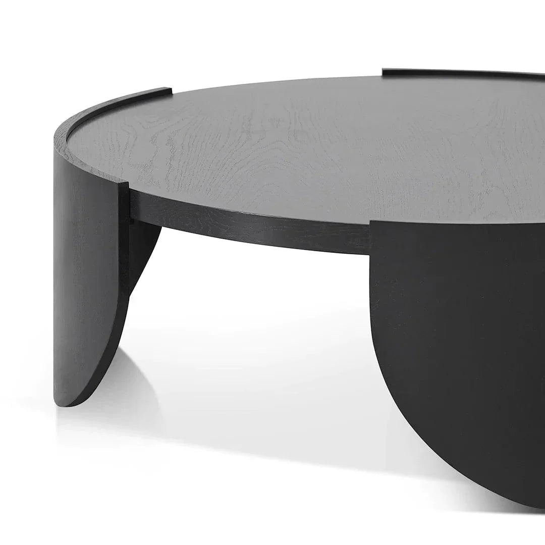Tokyo 1.1m Round Coffee Table - Black - Furniture Castle