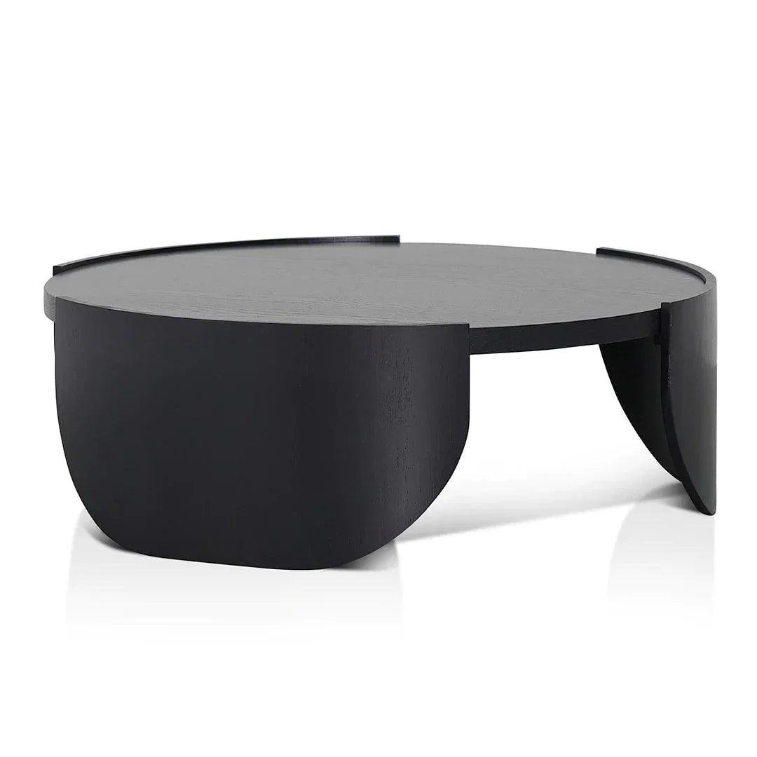 Tokyo 1.1m Round Coffee Table - Black - Furniture Castle