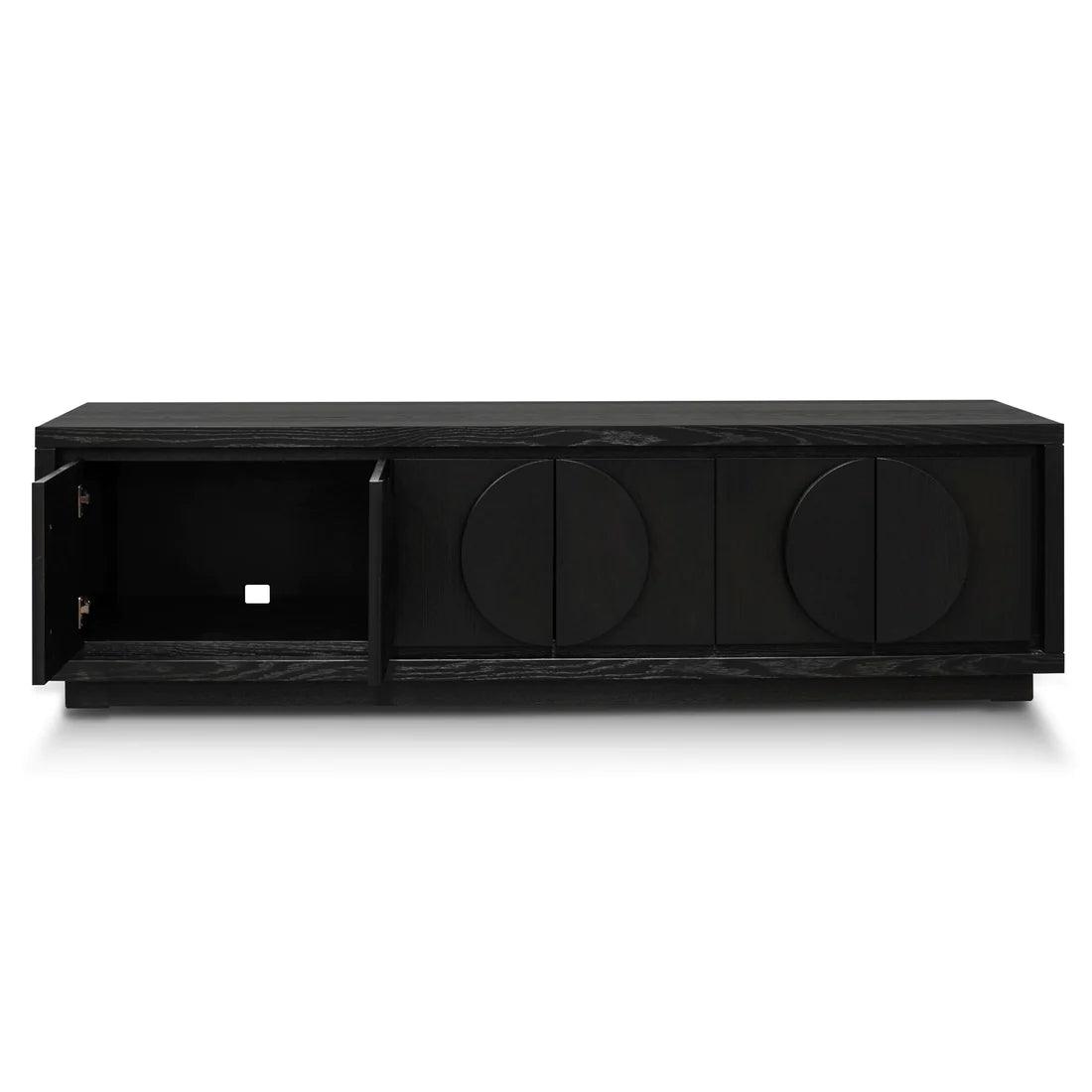 Trak 2m Entertainment TV Unit - Textured Espresso Black - Furniture Castle