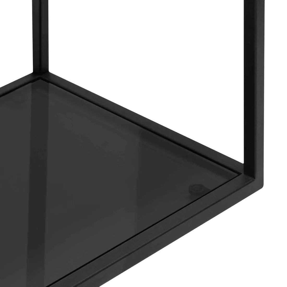 Triple Storey 1.2m Glass Console Table - Black Base - Furniture Castle