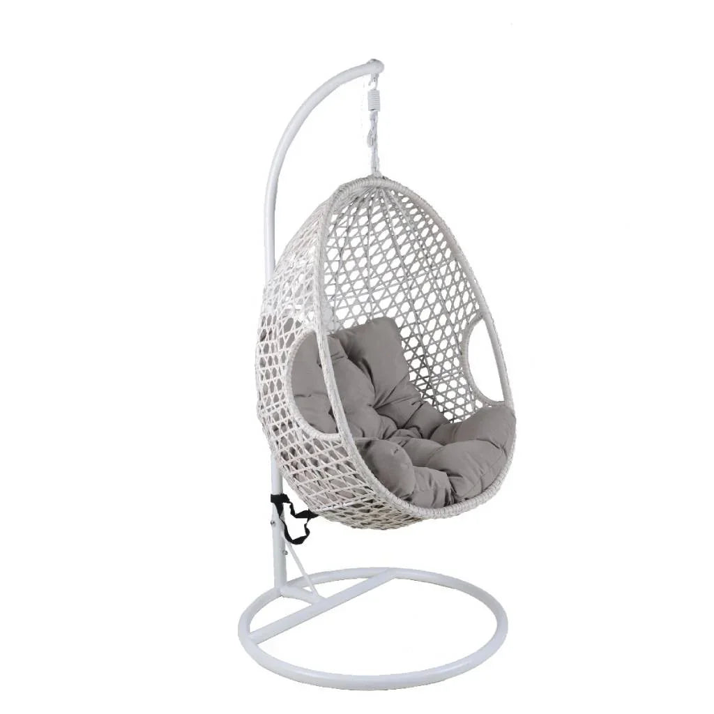 Jimmy Outdoor Pod Chair with White Basket – W87 x D67 x H113 cm