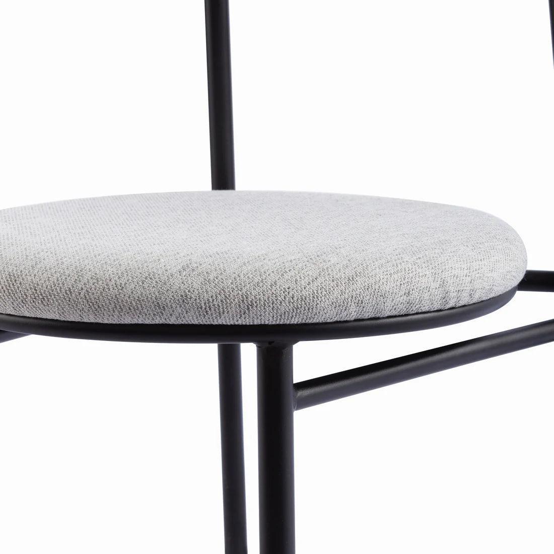 Vans Fabric Dining Chair - Silver Grey with Black Legs Set of 2 - Furniture Castle