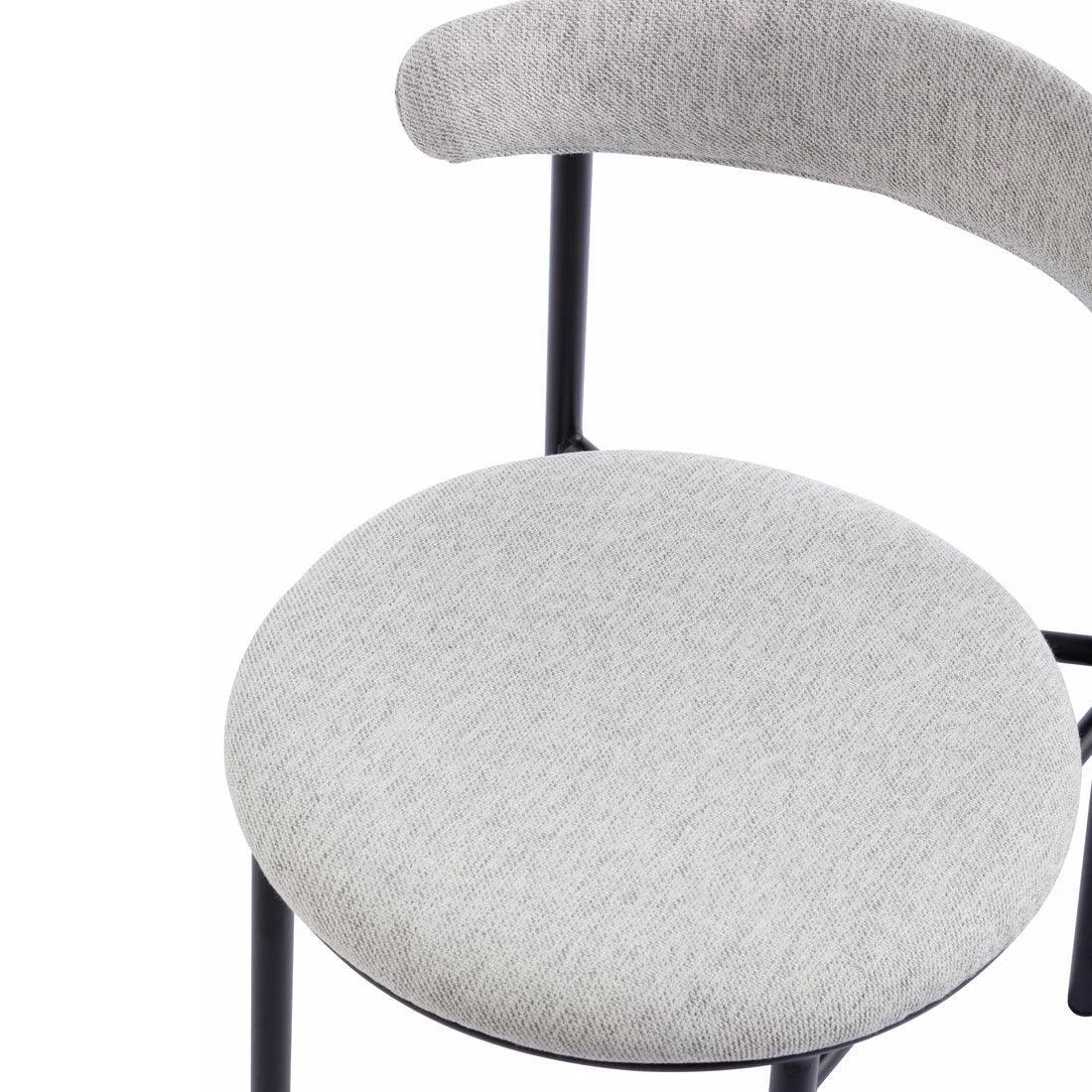 Vans Fabric Dining Chair - Silver Grey with Black Legs Set of 2 - Furniture Castle